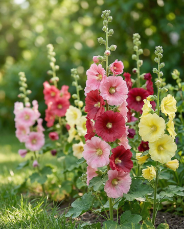 Stokrose Summer Carnival (Alcea rosea) – etårige frø fra SeedsChoice