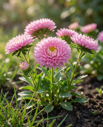 Sommeraster Bambina Rose (Callistephus chinensis) – frø til enårig blomst fra SeedsChoice