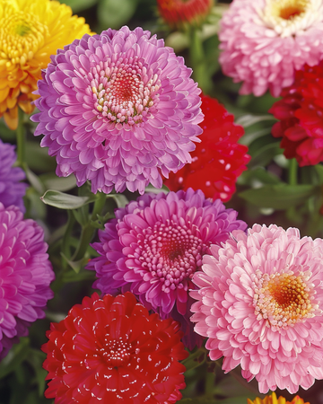 Aster Pompon Mixed frø (Callistephus chinensis) – etårig blanding