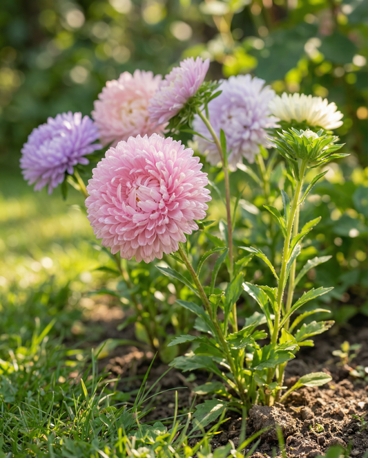 Aster Queen Of The Market Mixed (Callistephus chinensis) – annual mix seeds from SeedsChoice