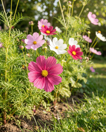 Sensation (Cosmos bipinnatus) – frø til enårig blanding fra SeedsChoice