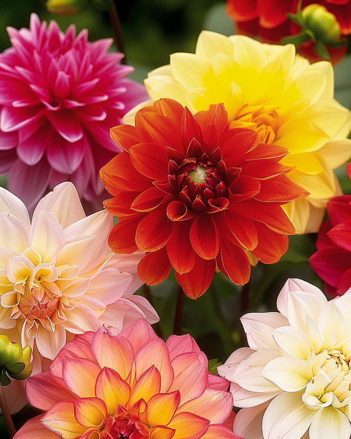 Unwin's Hybrids Mixed Colours frø (Dahlia variabilis) – enårig blanding