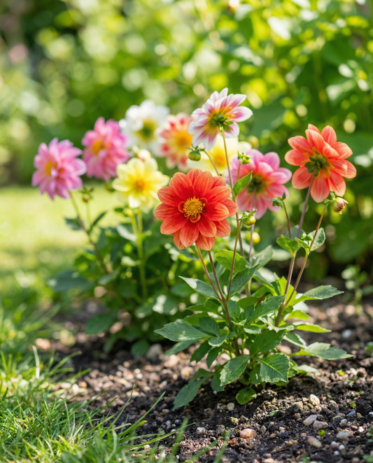 Unwin's Hybrids Mixed Colours (Dahlia variabilis) – frø til enårig blanding fra SeedsChoice