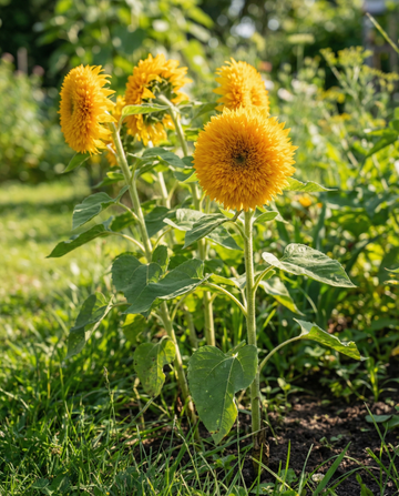 Solsikke Sungold Double Flowered Tall (Helianthus annuus) – etårige blomsterfrø fra SeedsChoice