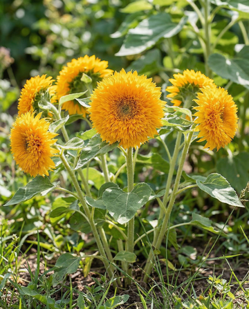 Solsikke Sungold Dwarf Double Flowered (Helianthus annuus) – frø til etårige blomster fra SeedsChoice
