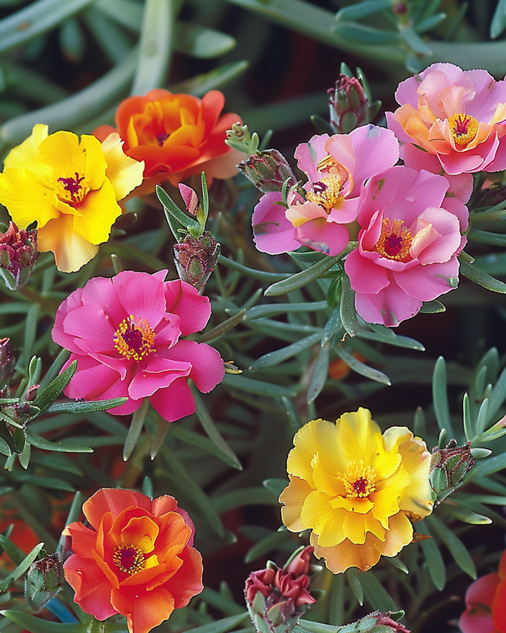 Double Mixed Rock Garden frø (Portulaca grandiflora) – etårig blomst