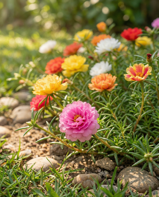 Double Mixed Rock Garden (Portulaca grandiflora) – etårige blomsterfrø fra SeedsChoice