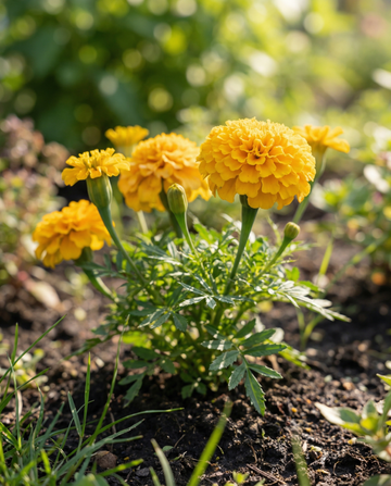 Afrikansk fløjlsblomst Golden Age dværg (Tagetes erecta) – etårige blomsterfrø fra SeedsChoice