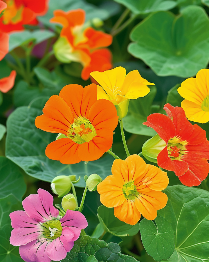 Blomsterkarse Tom Thumb frø (Tropaeolum majus) – enårig blomst