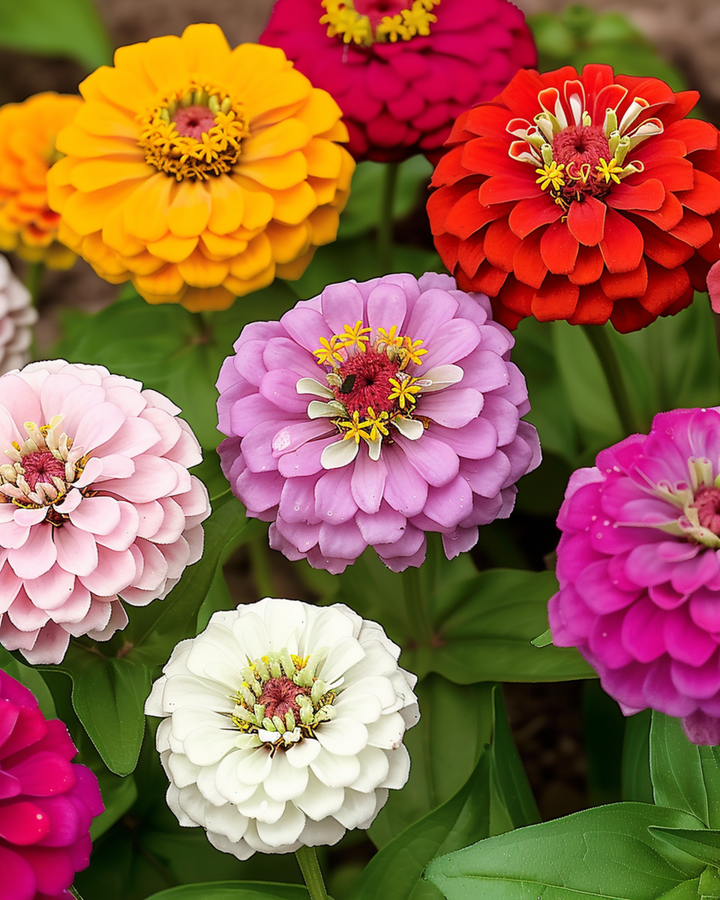 Lilliput Mixed Colours-frø (Zinnia elegans) – etårig blanding