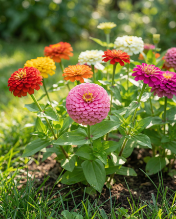 Lilliput Mixed Colours (Zinnia elegans) – frø til etårig blanding fra SeedsChoice