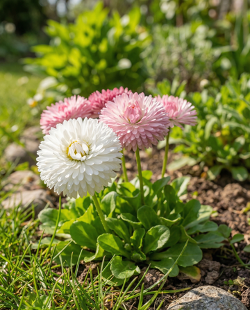 Tusindfryd storfloret blandet (Bellis perennis) – toårige blomsterfrø fra SeedsChoice