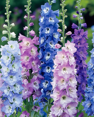 Ridderspore Giant Pacific frø (Delphinium cultorum) – flerårig blanding