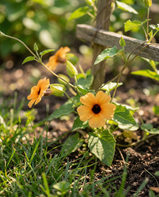 Black Eyed Susan Climber (Thunbergia alata) – flerårige klatreplantefrø fra SeedsChoice