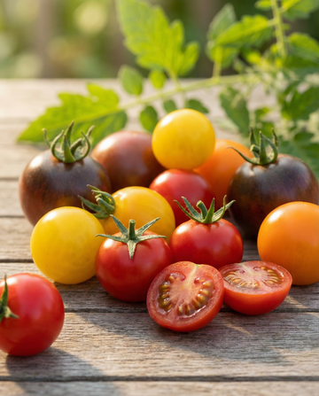 Cherrytomatfrø Mix 4 Varieties (Solanum lycopersicum) – enårig grøntsag fra SeedsChoice
