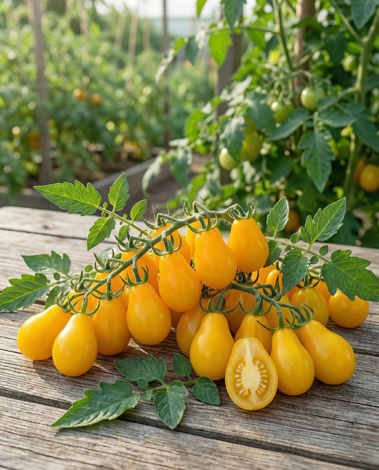 Gul pære-cherrytom (Solanum lycopersicum) – frø til enårig grøntsag fra SeedsChoice