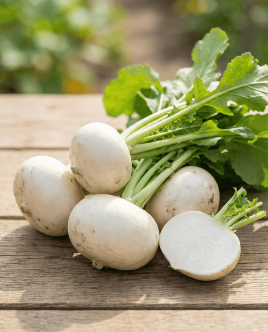 Have-majroe Platte Witte Mei (Brassica rapa) – ettårige grøntsagsfrø fra SeedsChoice