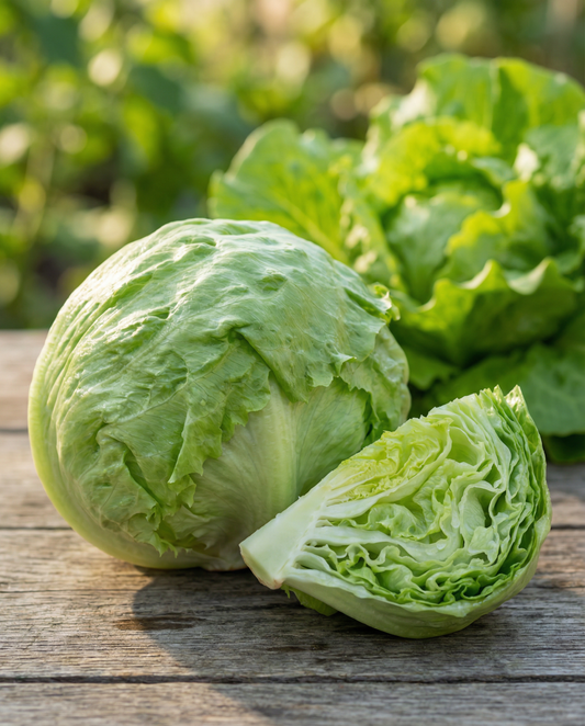 Isbergsalat Great Lakes 118 sprøde hoveder (Lactuca sativa) – ettårige grøntsagsfrø fra SeedsChoice