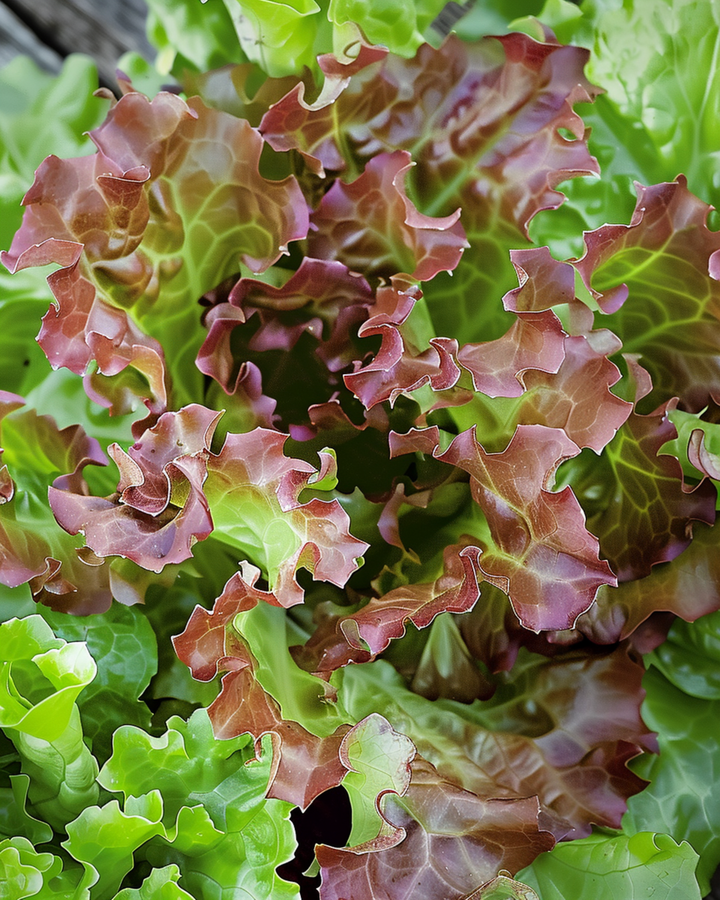 Rød Salad Bowl-bladlattugfrø (Lactuca sativa) – ettårig grøntsag