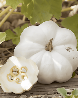 Patisson græskarfrø Custard White Cucurbita pepo etårig