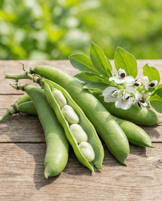 Hestebønne Threefold White (Vicia faba) – årlige grøntsagsfrø fra SeedsChoice