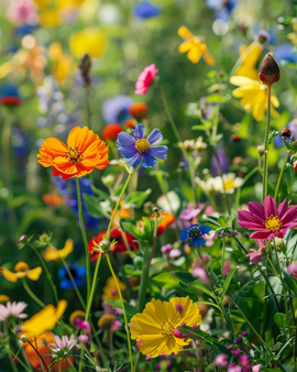 Blomsterfrø til mariehøns – mix, 250 g, etårigt engblend, 20 sorter