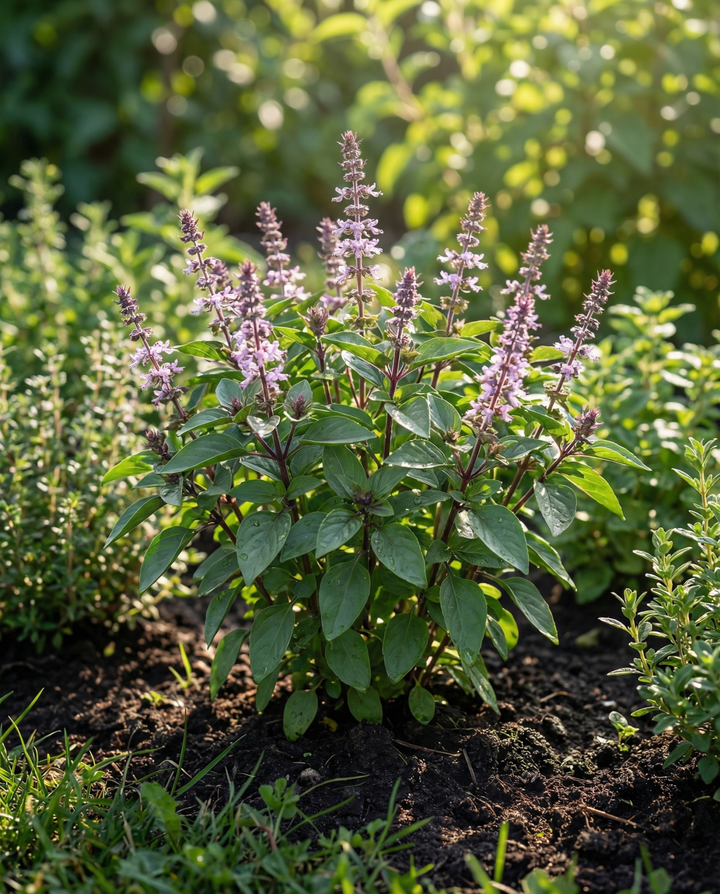 Kanelbasilikumfro (Ocimum basilicum) – økologisk enårig urt