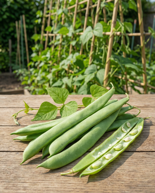 Klatrende bønne Helda (Phaseolus vulgaris) – frø til etårig klatreplante fra SeedsChoice