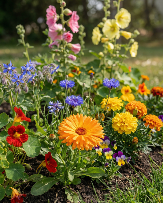 Spiselig mix 7 sorter 15m2 pakke – ettårige blomsterfrø fra SeedsChoice